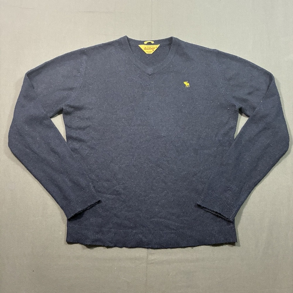 Vintage Abercrombie & Fitch Mens Wool & Acrylic Sweater Size XL Golden Logo